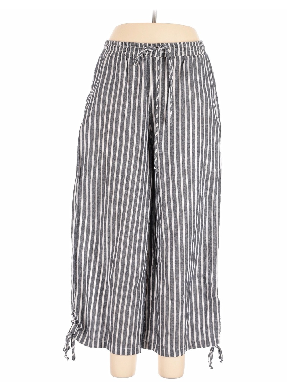 Suzanne Betro Wide-Leg Linen Blend Drawstring Pants - 1XL